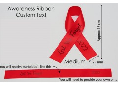 Awareness ribbon, custom print, Medium, 10pcs